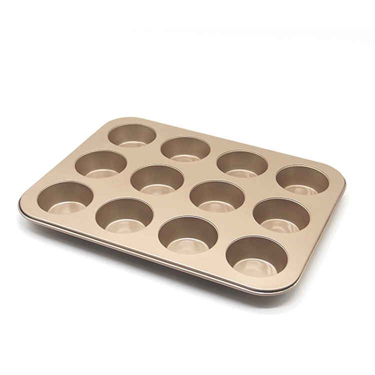 12 even the cup muffin cake pan simply egg tarts pudding cup mold non-stick coating FDA champagne gold